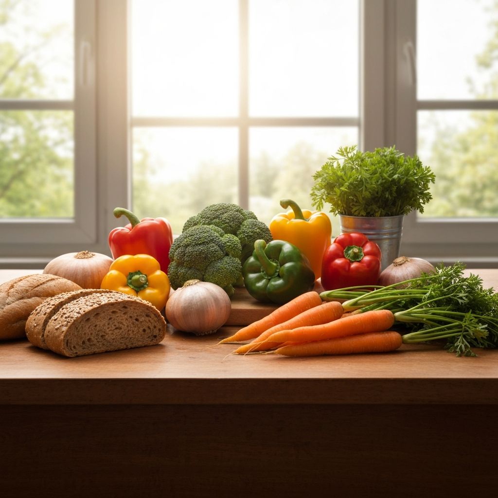 Fresh vegetables and whole foods